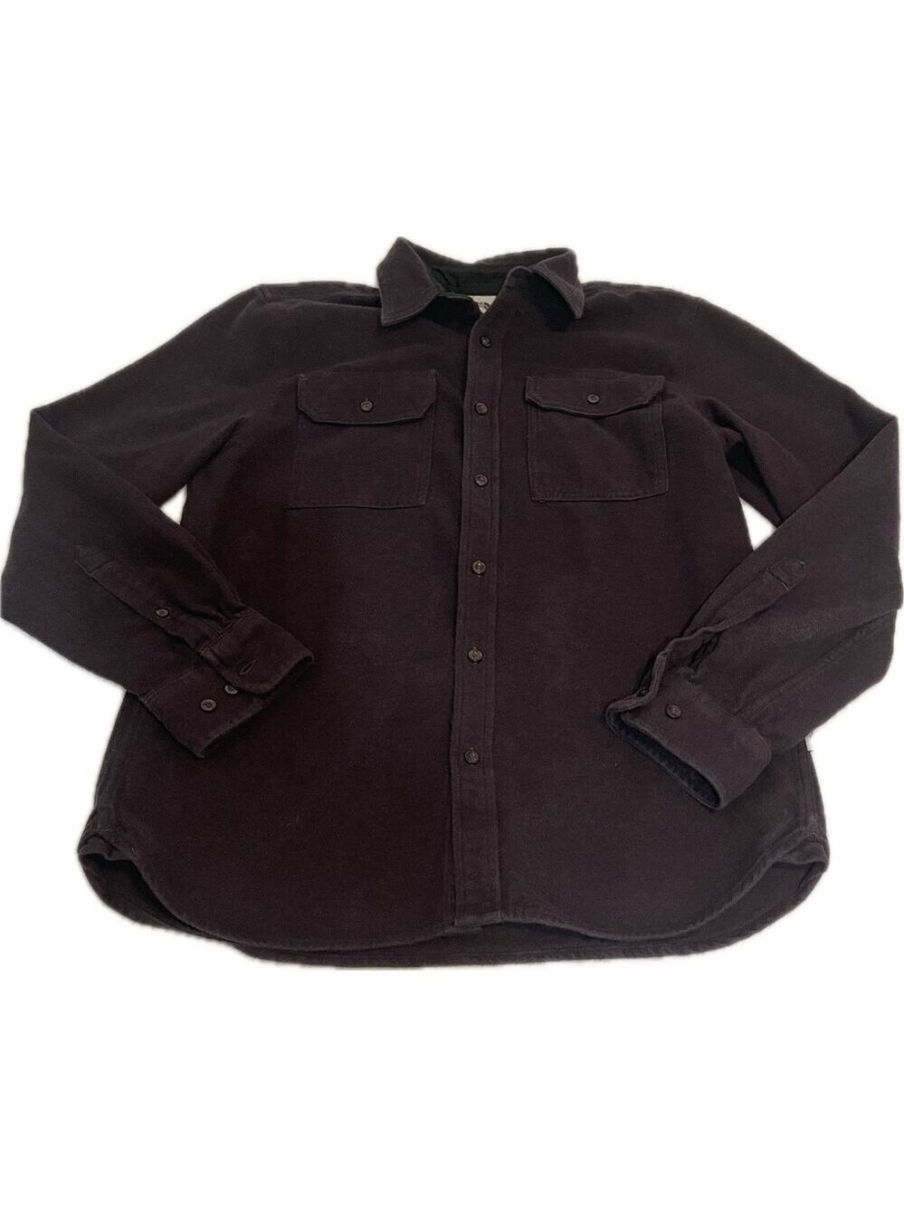 The North Face Mens Button Up Long Sleeve Flannel Shirt Wine Hiking Sz M RN61661